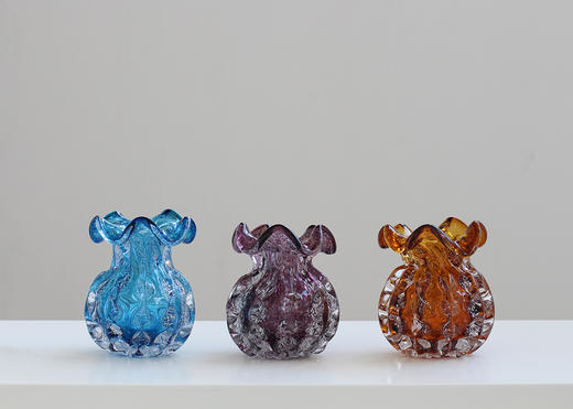 碧轩紫色福袋厚重气泡水晶艺术花瓶桌面玄关摆件家用客厅桌面花瓶 商品图1