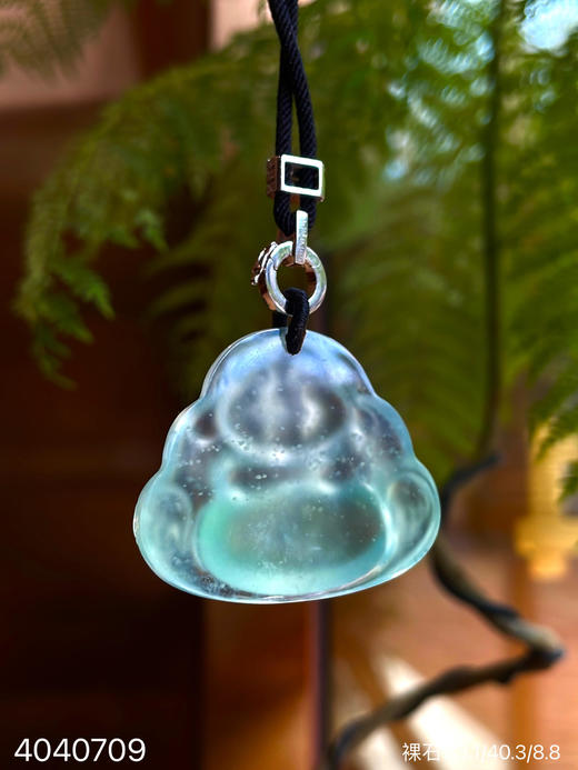 玻璃种木那飘翠佛公吊坠【4040709】具体价格微信咨询 商品图5