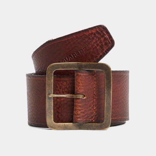 【二】DSQUARED2 男士皮革复古搭扣腰带 棕色 BEM0603 12900001 M1771 商品图0