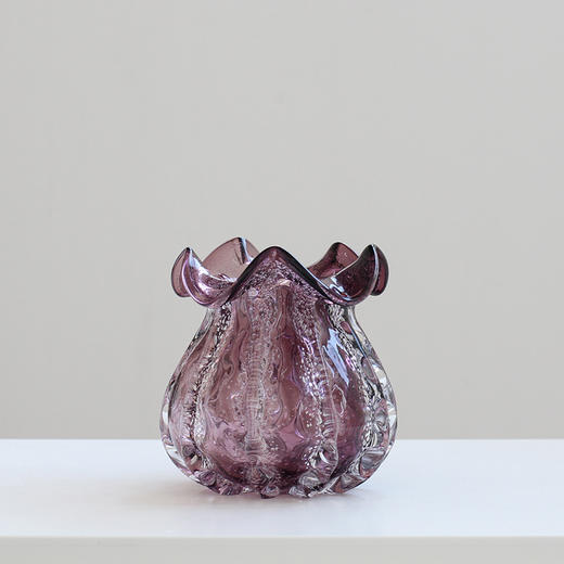 碧轩紫色福袋厚重气泡水晶艺术花瓶桌面玄关摆件家用客厅桌面花瓶 商品图5