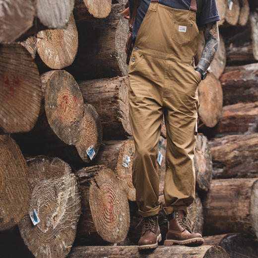 工装优选 美式复古卡其色背带裤春阿美咔叽经典复刻帆布吊带裤男 商品图4