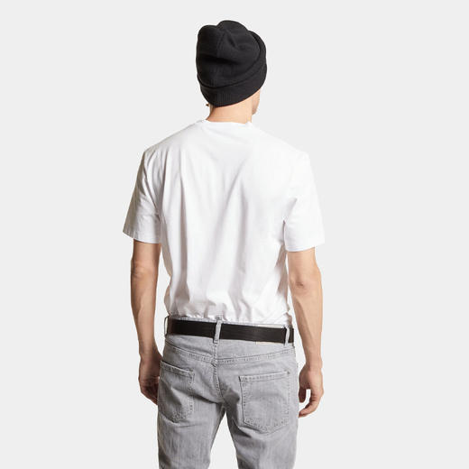 【一】DSQUARED2 男士徽标贴片棉质平纹针织圆领短袖T恤 白色 S74GD1353 D20020 100 商品图2