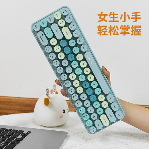 【摩天手键盘套装】2024新款键盘豆粉圆点2.4G 无线迷你键盘鼠标套装笔记本台式机通用 商品图1