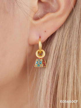 Oflye潮流饰品  新中式复古国风称心顺意耳环新款高级感女士轻奢气质耳坠