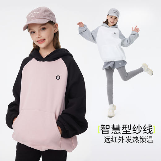 onmygame【远红外发热】男女童加绒卫衣2024新秋冬季儿童连帽上衣 商品图2