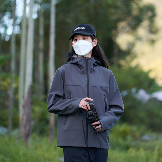 幸运鹿情侣款保暖三防连帽鸟家平替石墨烯软壳外套 商品图5