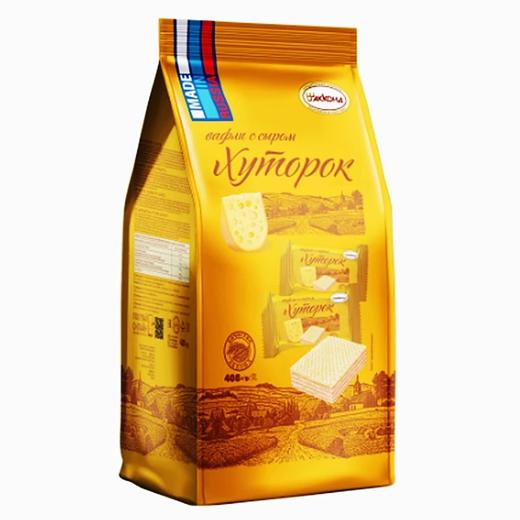 【中欧班列精选】俄罗斯阿孔特小农庄冰淇淋奶酪威化饼软口奶油夹心威化饼干408g/袋  原装进口 商品图10