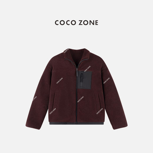 COCO ZONE 设计感撞色拼接外套气质立领女士上衣CC1C2061 商品图0