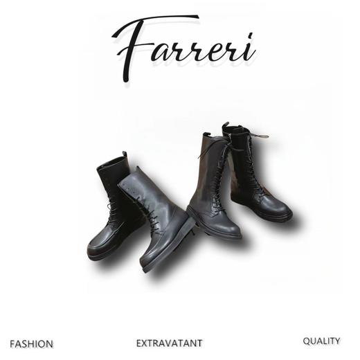 【莞产】The row又出高级货了！百搭时尚款系带骑士中筒靴（DH） 商品图0