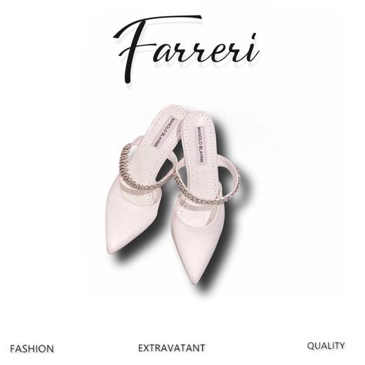 【Mano*o Blahnik】 新款 “LURUM”施华洛世奇水晶丝绸缎面穆勒鞋高跟鞋 商品图0