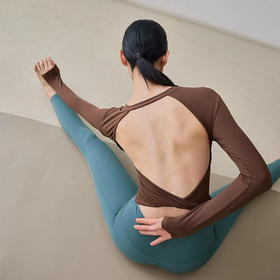 【限时秒】YOGACODE【火树银花系列】2024 长袖瑜伽服带胸垫秋冬欧美运动长袖上衣女DWTS124101
