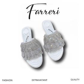 大王家 2023春夏新品水晶皱褶高跟凉鞋