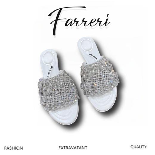 大王家 2023春夏新品水晶皱褶高跟凉鞋 商品图0