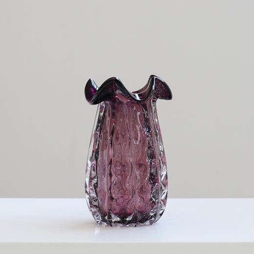 碧轩紫色福袋厚重气泡水晶艺术花瓶桌面玄关摆件家用客厅桌面花瓶 商品图4