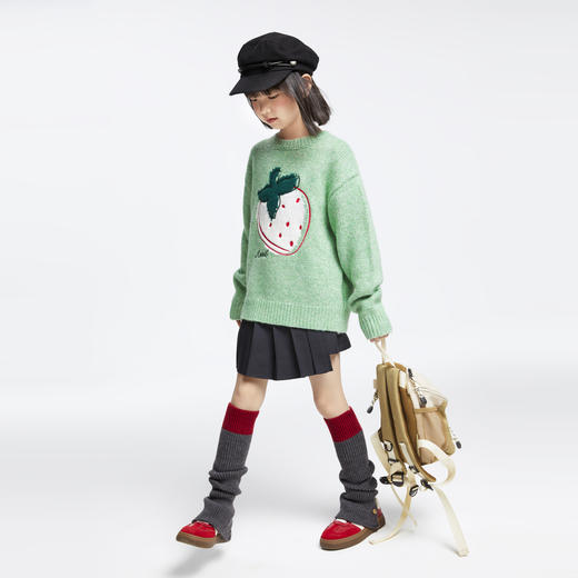 女童圆领长袖针织衫冬季新款安奈儿童装EG444514 商品图5