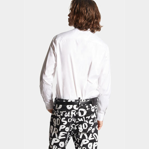【一】DSQUARED2 男士字母徽标刺绣休闲长袖衬衫 白色 S74DM0659 S44131 100 商品图2