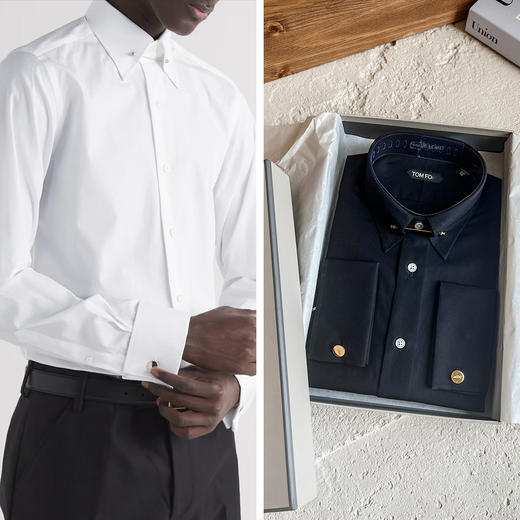现货 THS 9.7-限时 TF家 男士 007款法式袖扣领钉礼盒装衬衫 2色 AG1295 商品图0