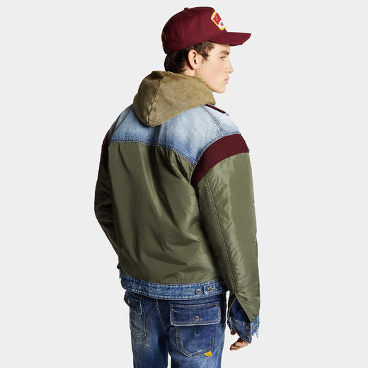 【一】DSQUARED2 男士校队牛仔棉服 混色 S74AM1514 S49197 707 商品图2