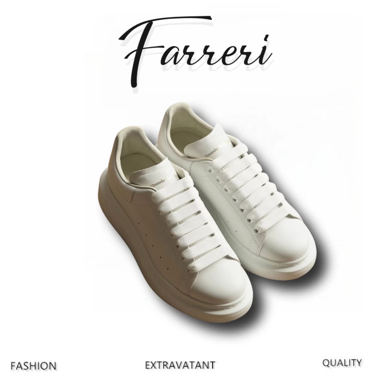 亚历山大*小白鞋，黑钻尾进口意大利牛皮+内里小羊皮！HD