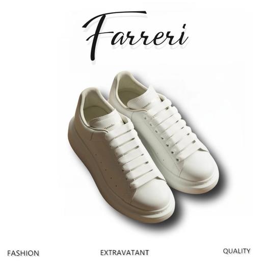 亚历山大*小白鞋，黑钻尾进口意大利牛皮+内里小羊皮！HD 商品图0