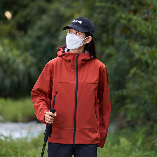 幸运鹿情侣款保暖三防连帽鸟家平替石墨烯软壳外套 商品图3