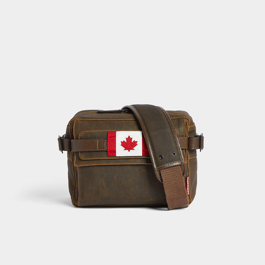 【二】DSQUARED2 男士加拿大国旗单肩斜挎包 棕色 CBM0063 00307640 8062 商品图0