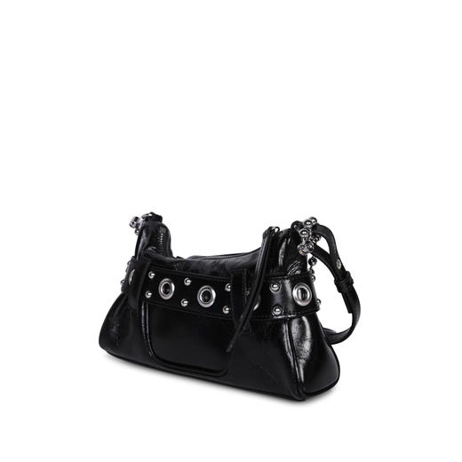 【二】DSQUARED2 女士金属徽标皮革提挎包 黑色 CLW0031 01500001 2124 商品图1