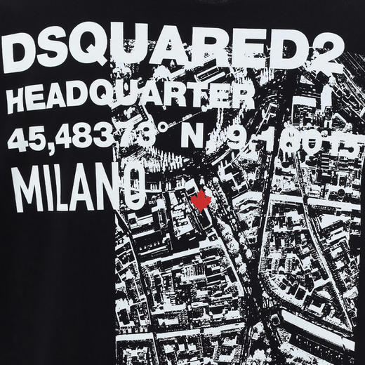 【二】DSQUARED2 男士徽标印花棉质圆领短袖T恤 黑色 S74GD1339 D20020 900 商品图2