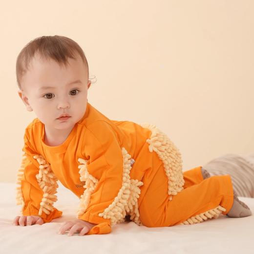 拖把侠婴儿爬行服宝宝拖地爬爬服儿童连体衣服拉链防脏春秋冬季 商品图2