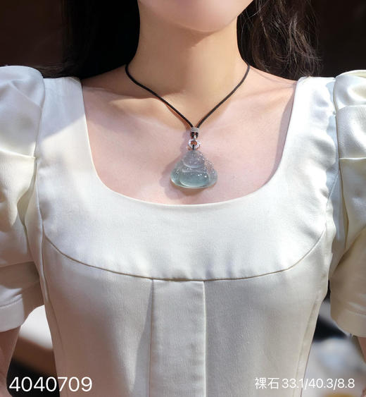 玻璃种木那飘翠佛公吊坠【4040709】具体价格微信咨询 商品图4