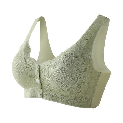 心选丨【2件装】彩桥 中老年前开扣裸感花边文胸 三扣 无钢圈 固定杯垫 加大加宽 宽肩带 蕾丝面料 前开扣 商品图6