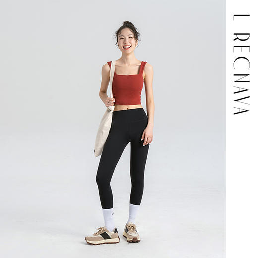 【双面裸感高弹】减龄学院风瑜伽裤 云感软糯 紧致塑形 侧边双杠九分裤打底裤 商品图4