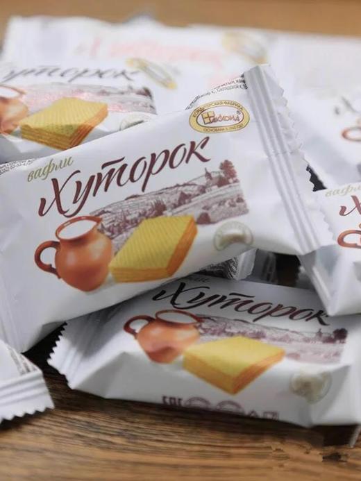 【中欧班列精选】 俄罗斯进口阿孔特小农庄牛奶味威化饼干408g/袋TC 商品图5