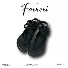 TR  23秋冬新款小众极简真皮夹趾人字拖鞋