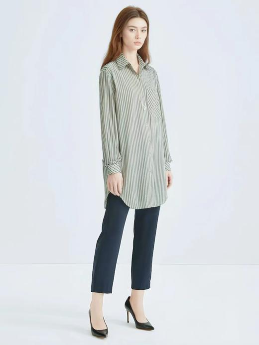 【秋上新】中长韩系条纹衬衫-喜出 商品图0