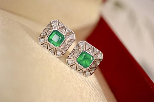 0.87克拉祖母绿耳钉 商品图1