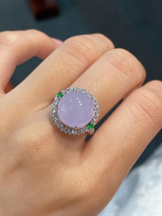 紫罗兰翡翠戒指 商品图0