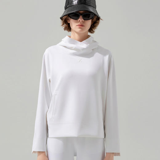 TAGX探观蓝鲸丝连帽卫衣女圆领高级轻盈运动宽松休闲抑菌早春 商品图1