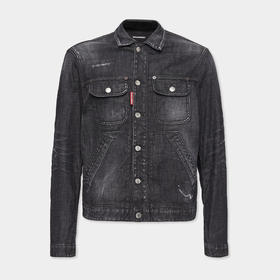 DSQUARED2 男士易洗牛仔夹克外套 黑色 S74AM1522 S30357 900