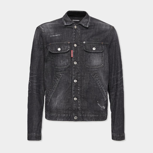 DSQUARED2 男士易洗牛仔夹克外套 黑色 S74AM1522 S30357 900 商品图0