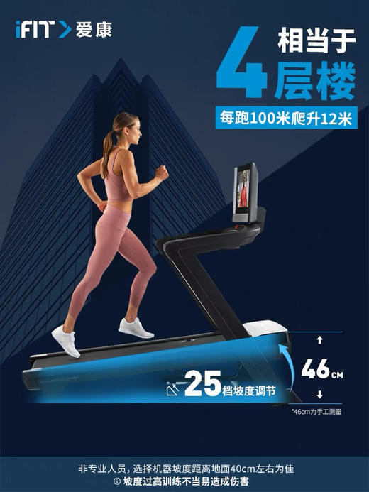 美国爱康跑步机家用高端智能彩触屏减震静音多功能健身旗舰C2450 商品图3