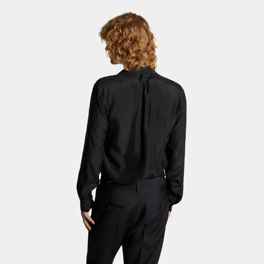 【一】DSQUARED2 男士简约修身真丝长袖衬衫 黑色 S74DM0879 S47223 900 商品图2