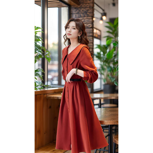 奢姿大码女装2024秋季个性娃娃领洋气连衣裙胖妹妹时尚气质裙子9943891260 商品图3