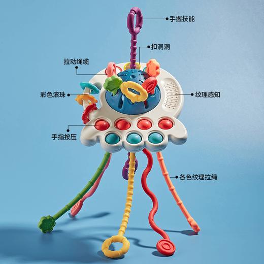 新款儿童手指拉拉乐趣味按压抓握锻炼婴儿宝宝小章鱼抽抽乐玩具 商品图3