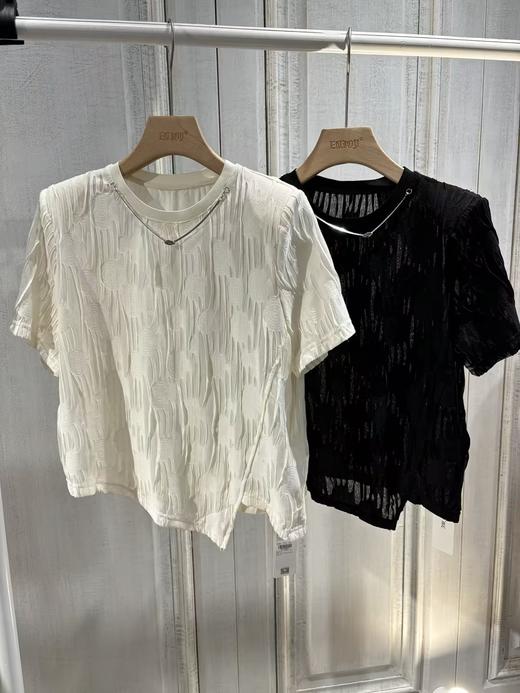 【门店同款】ENJOY夏季圆领镂空链条T 158193463 商品图0