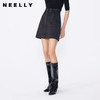 NEELLY纳俪2024秋商场同款工装风通勤高腰半身裙女黑色显瘦短裙N24091E01180 商品缩略图0