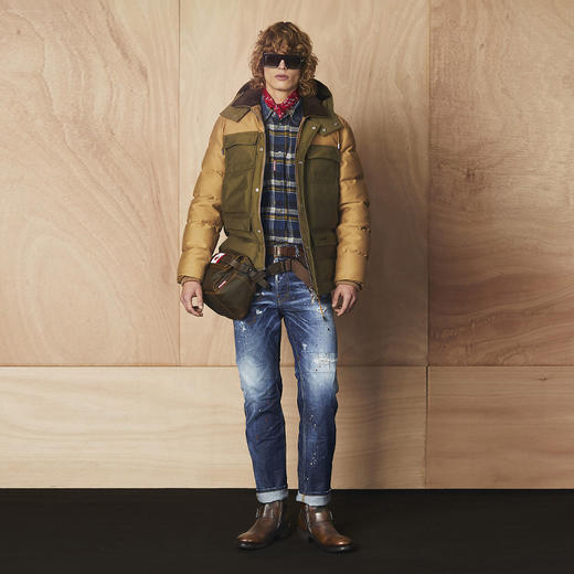 【一】DSQUARED2 男士灯芯绒领带帽羽绒服 混色 S74AM1503 D35141 726 商品图3