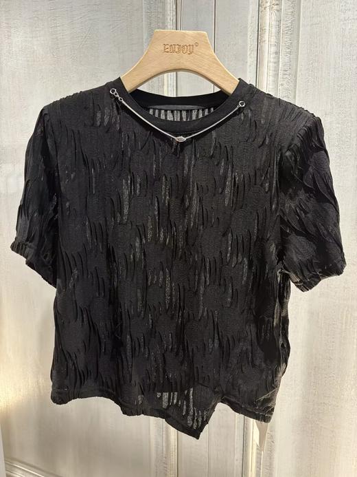 【门店同款】ENJOY夏季圆领镂空链条T 158193463 商品图3