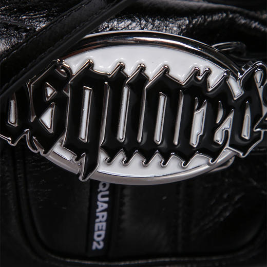 【二】DSQUARED2 女士金属徽标皮革提挎包 黑色 CLW0031 01500001 2124 商品图3