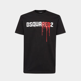 【二】DSQUARED2 男士徽标印花棉质平纹针织圆领短袖T恤 黑色 S74GD1328 S23009 900